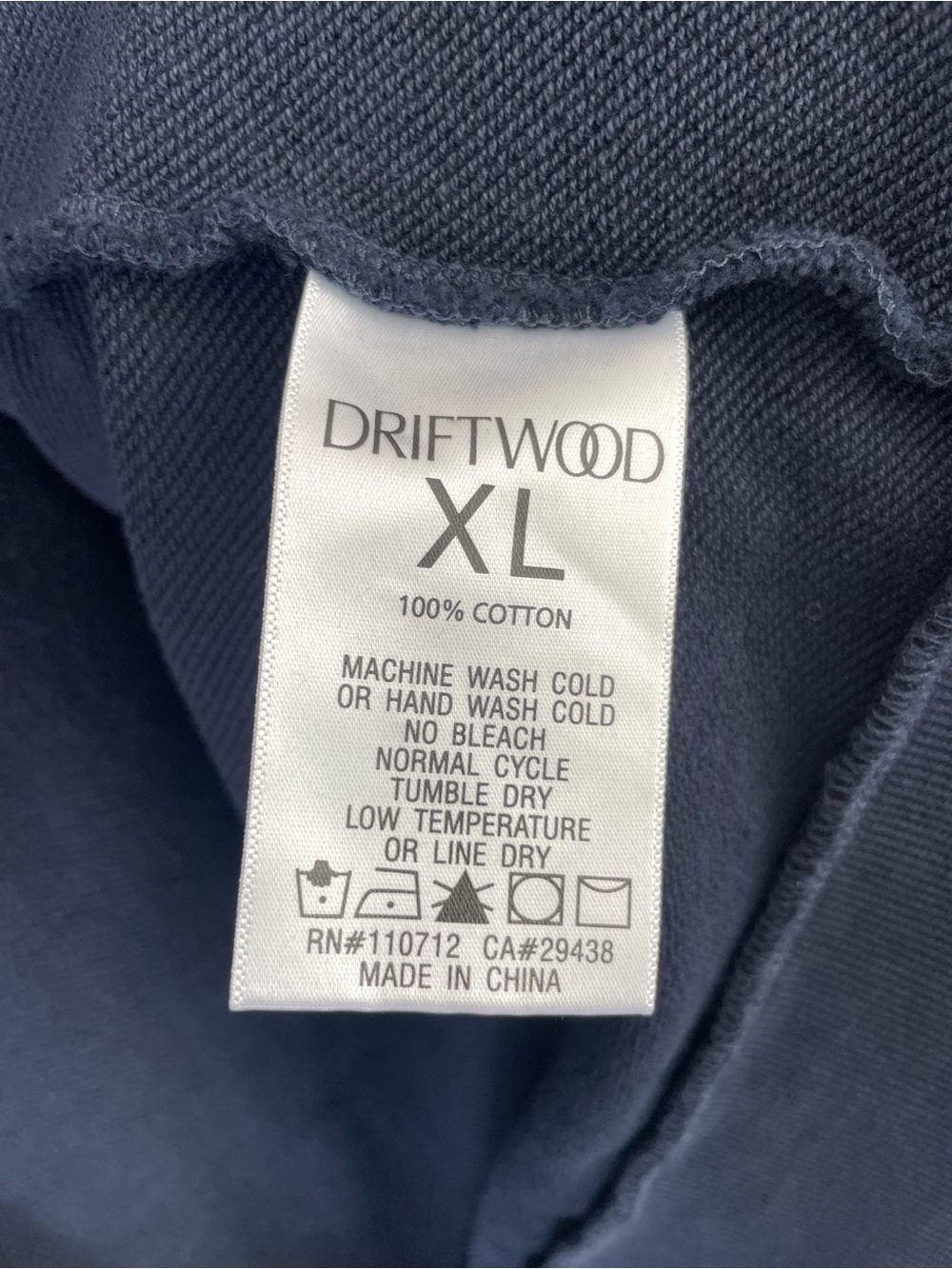 Driftwood "Blue Bell Fleur" Embroidered Zip Hoodie Navy XL (Hood Details) - Picture 9 of 10